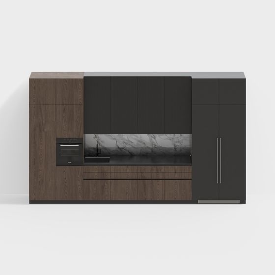 Minimalist 3D Kitchen Cabinet Door Model