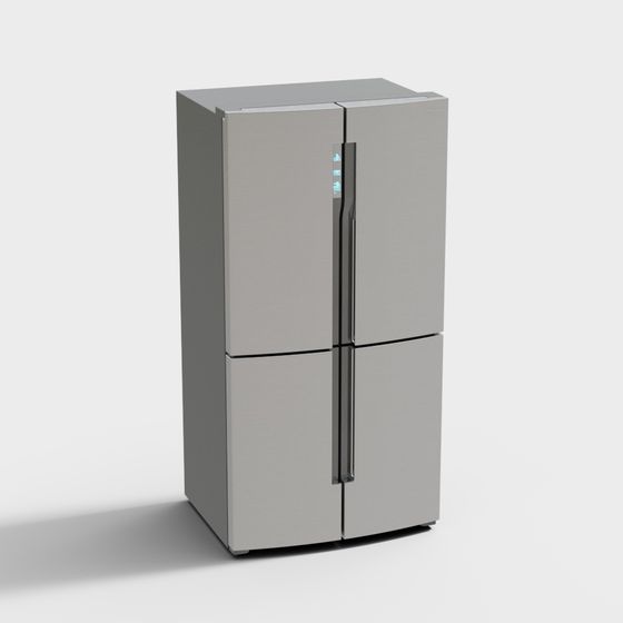 Modern Stainless Steel Refrigerator 3D model for Creative Projects