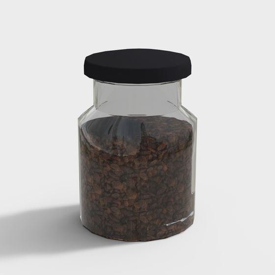 Glass Jar Coffee Beans 3D model