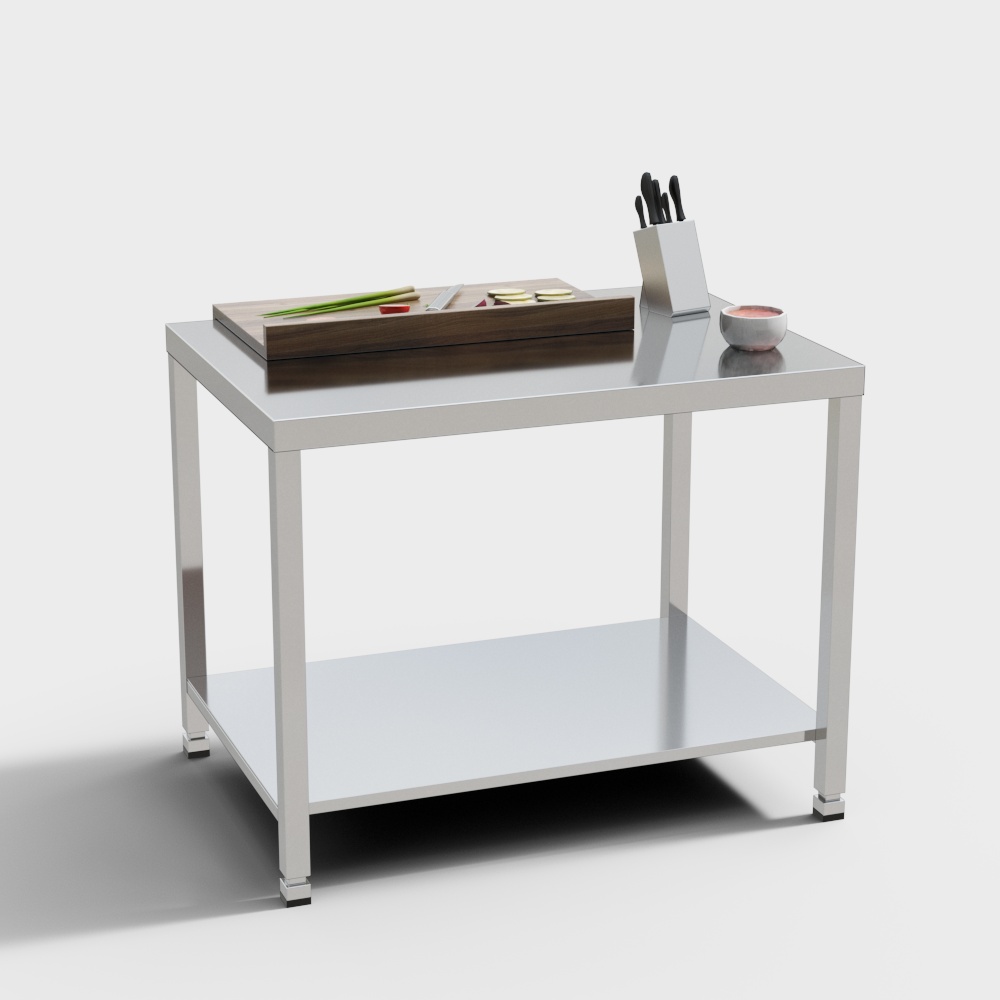 Modern Minimalist Kitchen Workbench 3D model