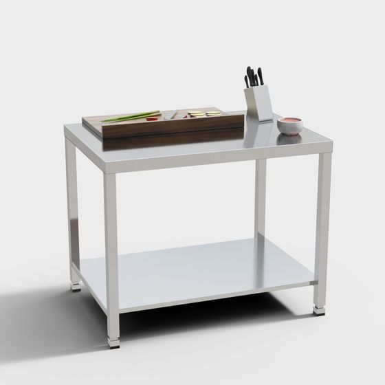 Modern Minimalist Kitchen Workbench 3D model
