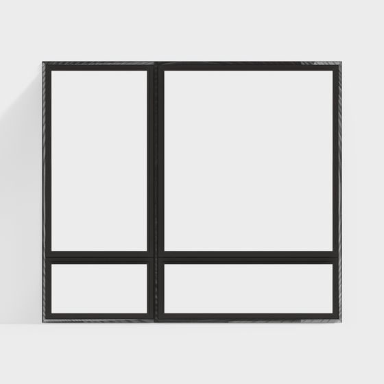 Low-Polygon Black Metal Frame 3D Model