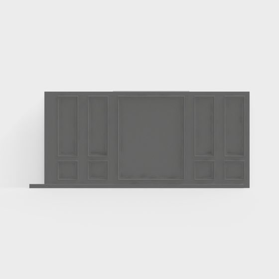 Stylish Gray Wall 3D model for Creative Projects