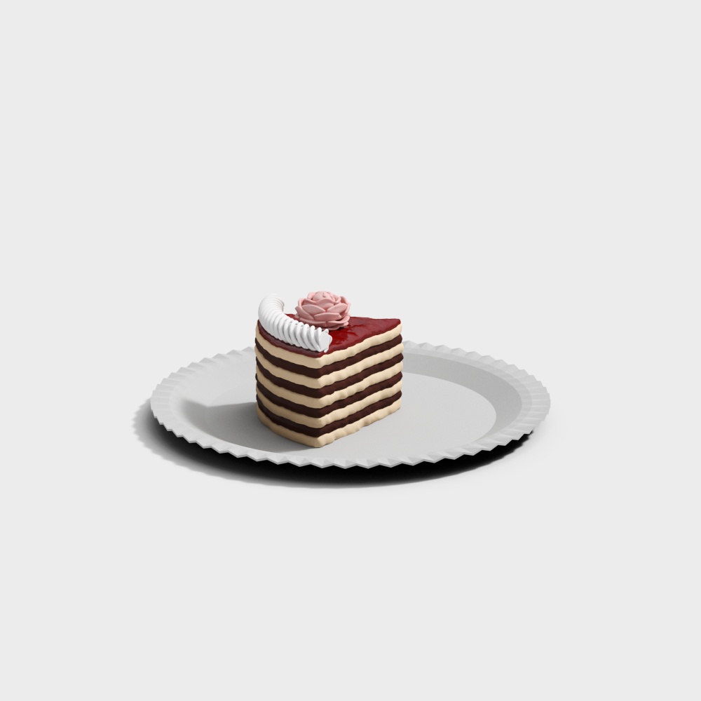 Delicious Low-Poly Cake 3D Model