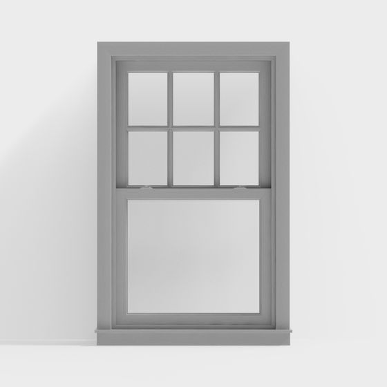 Sleek Low-Poly 3D Model Window