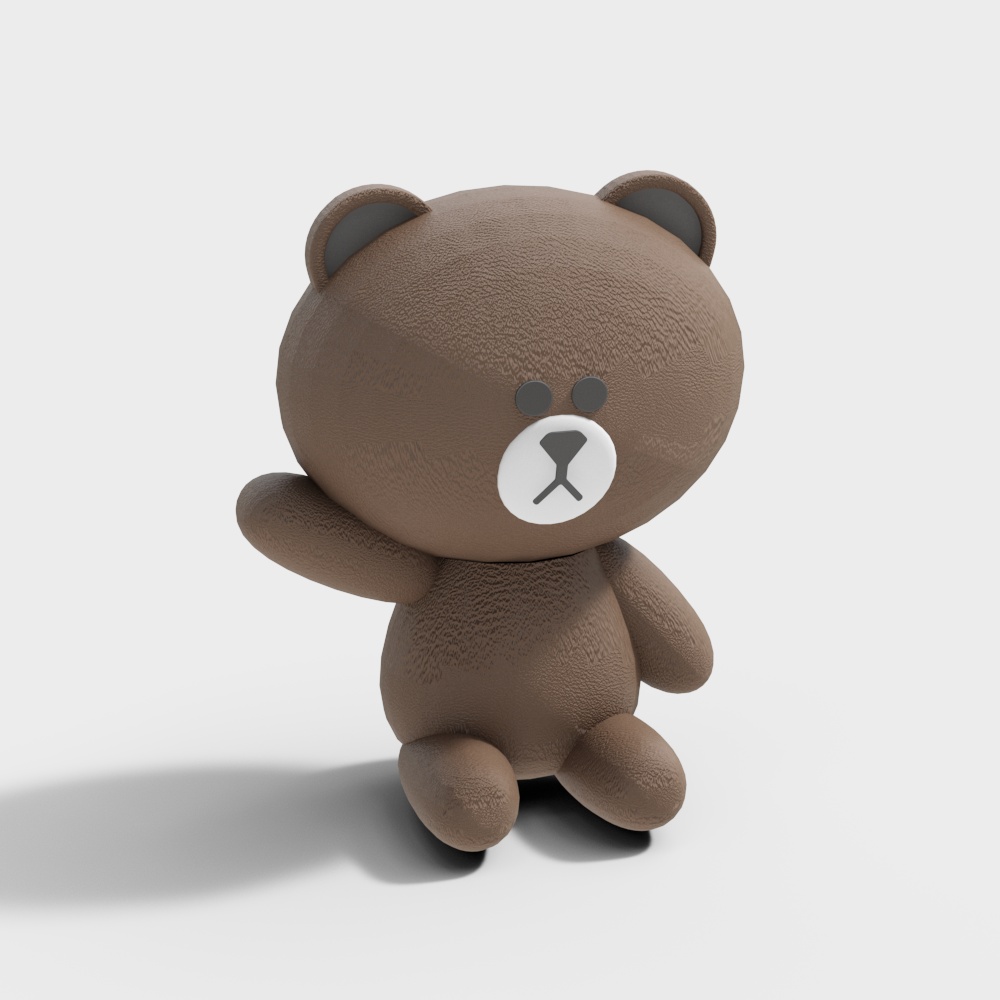 Adorable Low-Poly Bear 3D Model