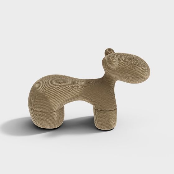 Fabric Puppy 3D model in Low Poly Style