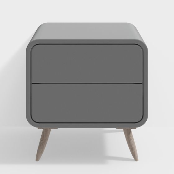Modern Gray Nightstand 3D model