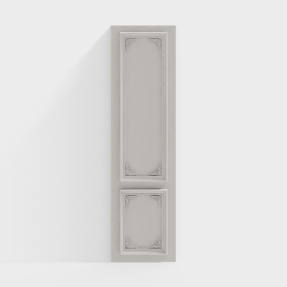 Classic Low-Polygon 3D Door Panel Model