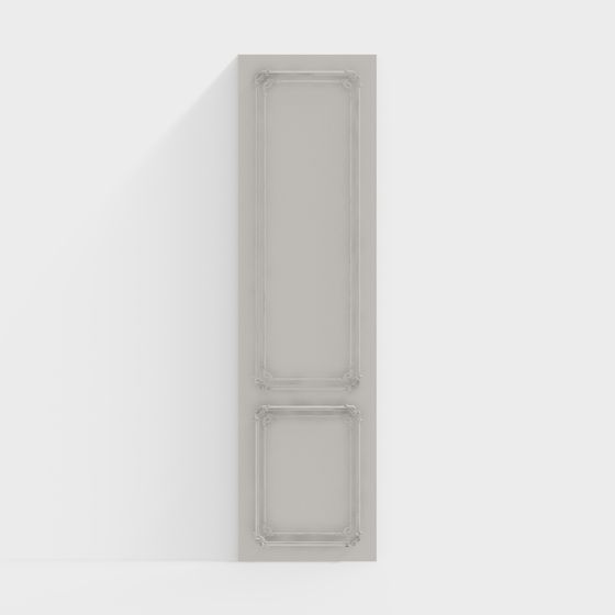 Elegant Low-Polygon Door Panel 3D model