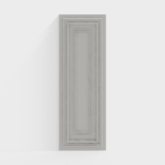 Elegant Low-Poly Door Panel 3D Model