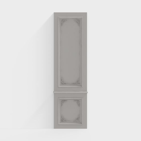 Low Poly Vintage Door Panel 3D model