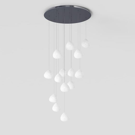 Elegant Low-Poly Chandelier 3D model