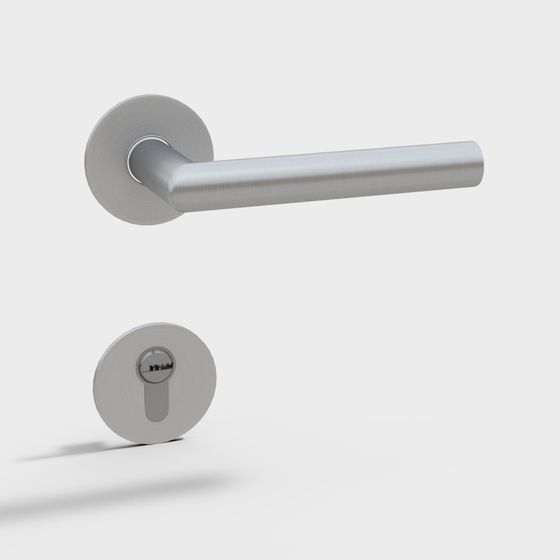 Door Handles 01 3D Model in Gray