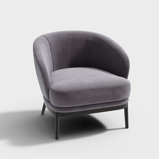 Ruth Armchair 3D Model in Purple