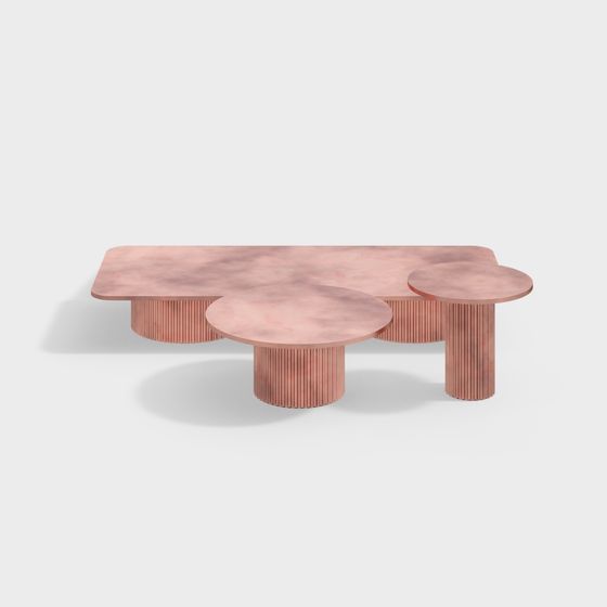 Streamlined Marble Coffee Table 3D model