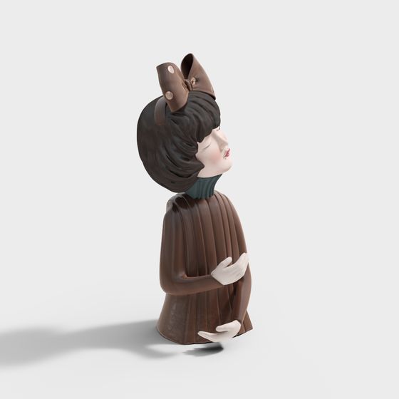 Charming Retro Girl 3D model