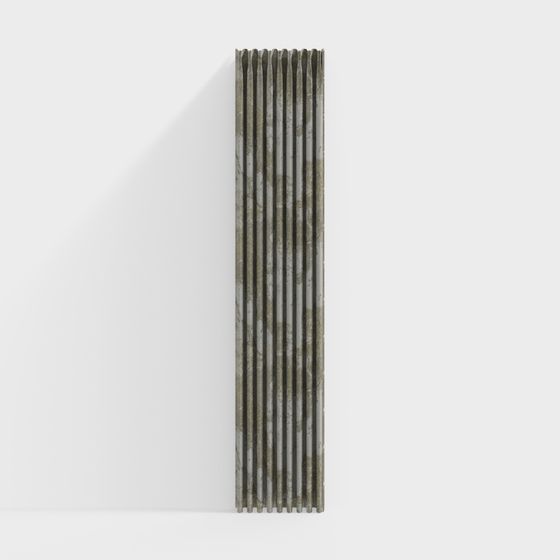 Rusty Radiator 3D Model - Vintage Industrial Design
