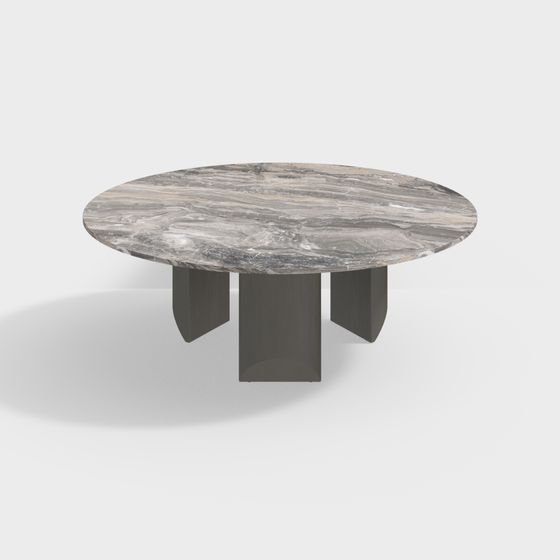 Elegant Low-Polygon Round Table 3D model for Modern Interiors