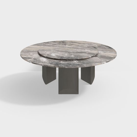 Elegant Low-Poly Round Table 3D model for Modern Interiors