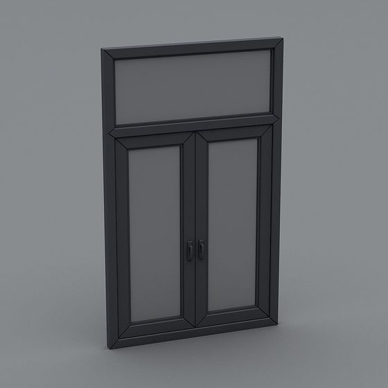 Elegant Low-Polygon Black Window 3D model