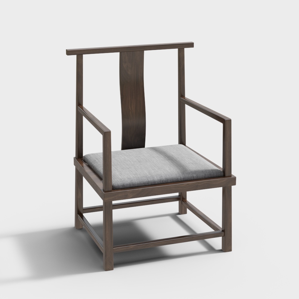 Minimalist Wooden Armchair 3D model