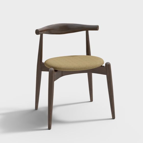 Elegant Minimalist Armchair 3D model for Modern Spaces