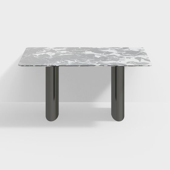 Elegant Minimalist Marble Dining Table 3D model