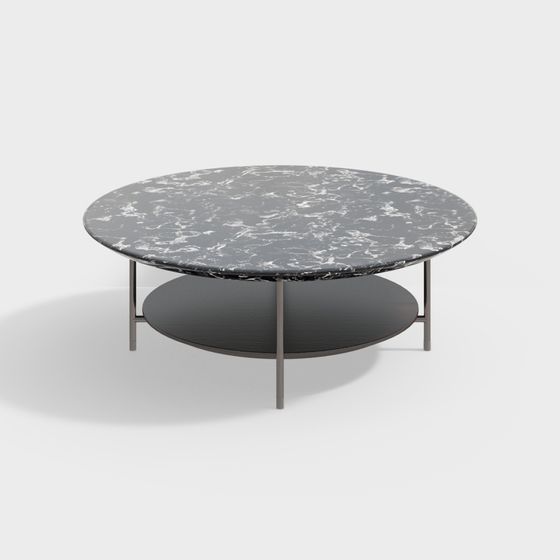 Elegant Round Marble Coffee Table 3D model