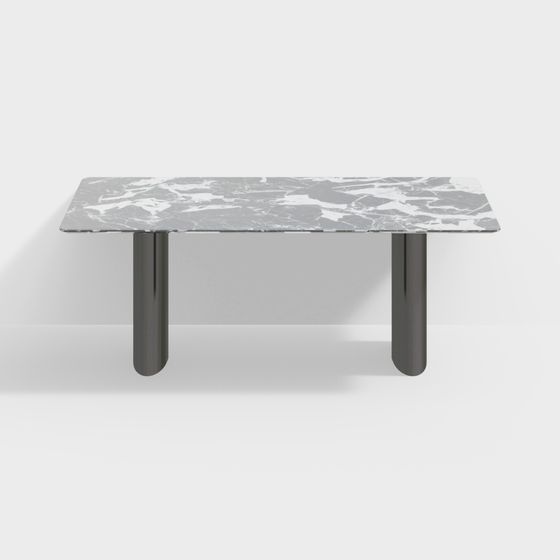 Elegant Marble Dining Table 3D model