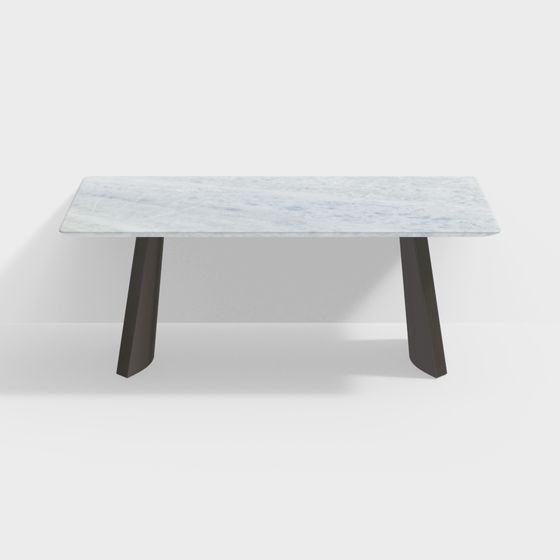 Modern Minimalist Marble Dining Table 3D model