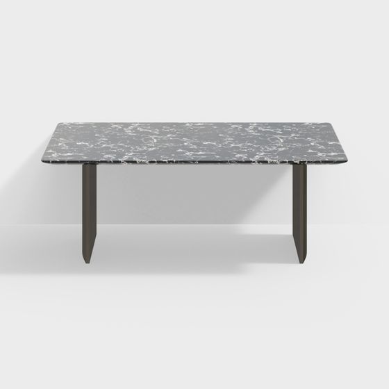 Stylish Marble Dining Table 3D model for Modern Spaces