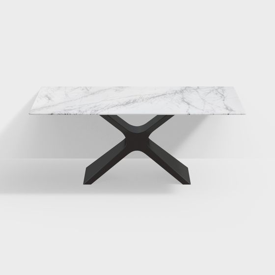Elegant Marble Dining Table 3D model