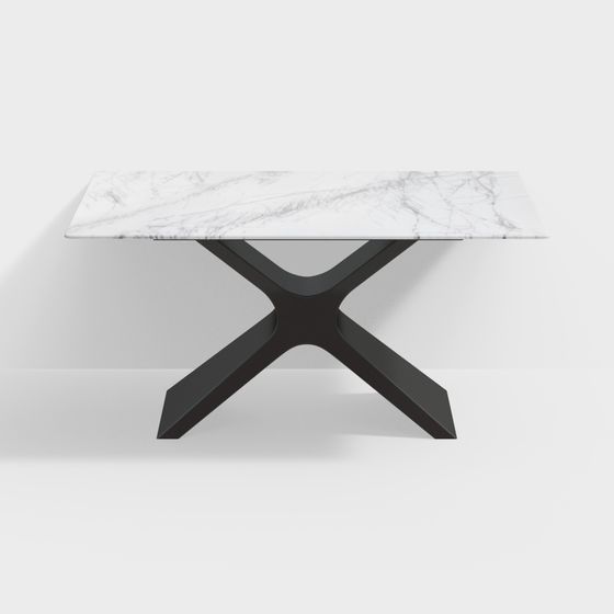 Stylish Marble Dining Table 3D model for Contemporary Spaces