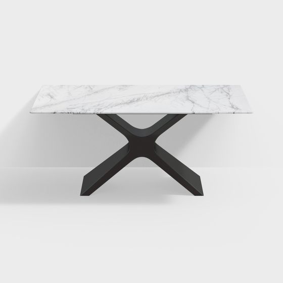 Elegant Marble Dining Table 3D model