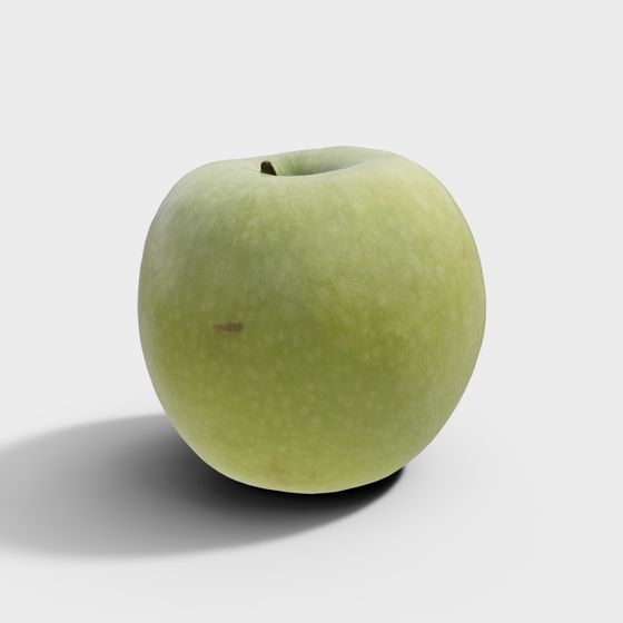 Realistic Low Poly Apple 3D Model