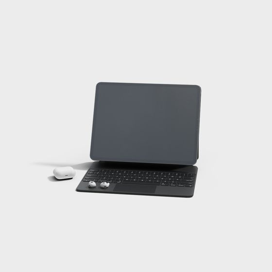 Minimalist 3D Laptop Model with High Detail