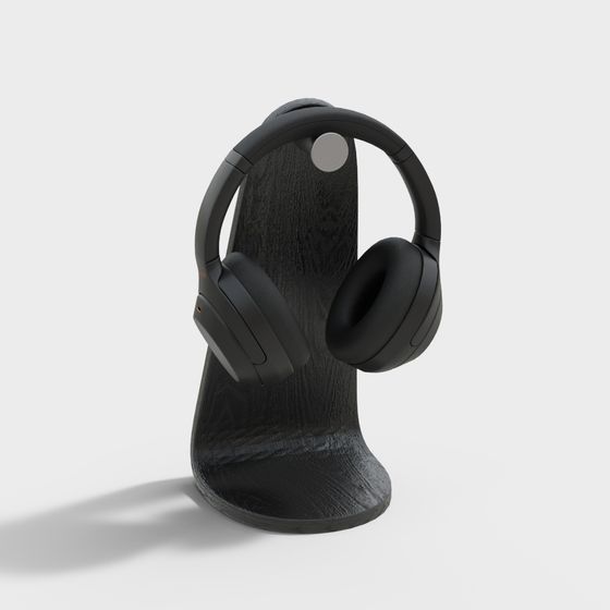 Elegant Headphone Stand 3D model for Creative Spaces