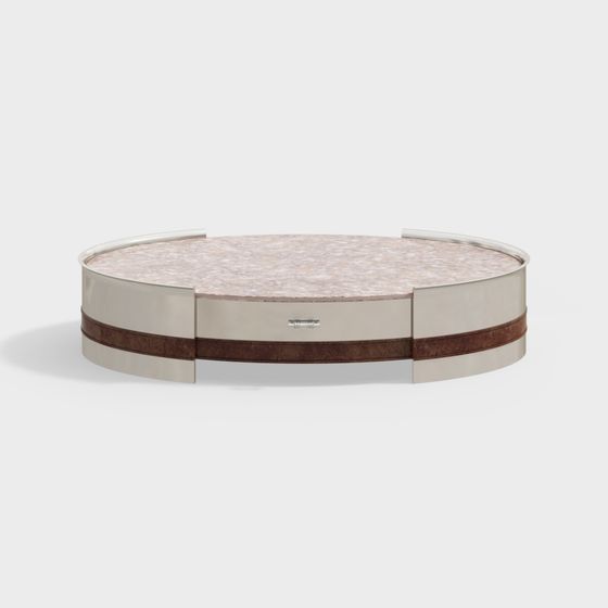 Stylish Round Storage Coffee Table 3D model