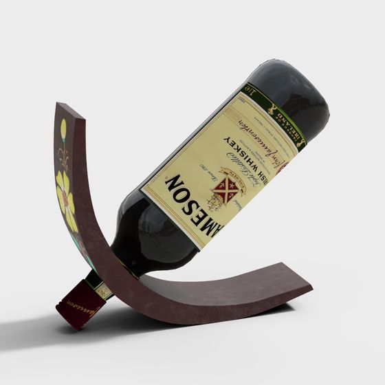 Artistic Whiskey Bottle Rack 3D model