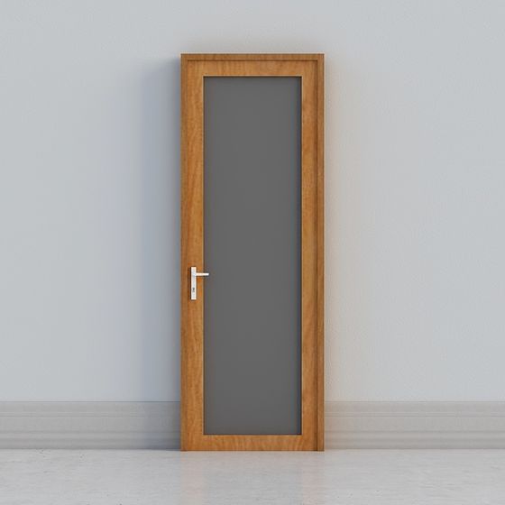 Elegant Wood Door 3D model for Contemporary Spaces