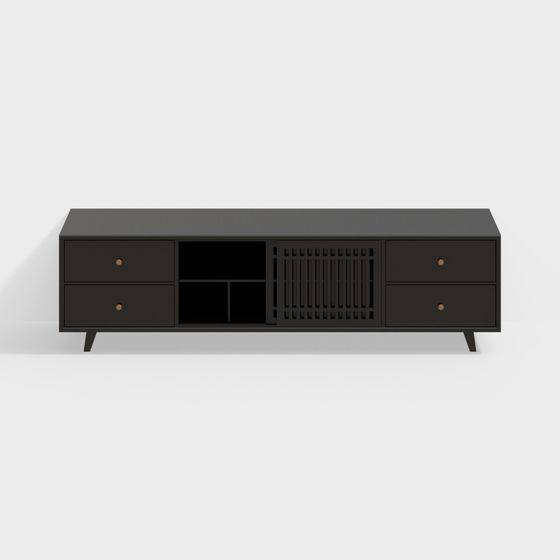 Black TV Cabinet 3D Model