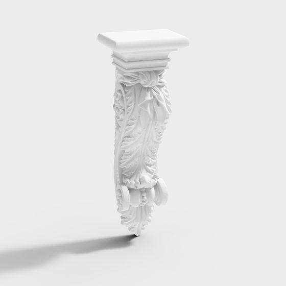 Intricate Floral Column 3D model