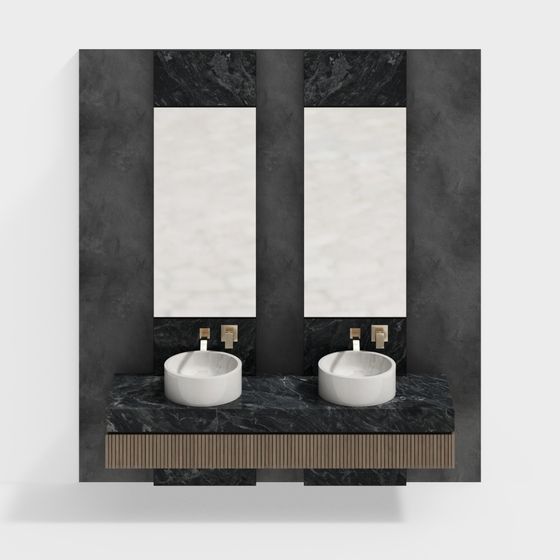 Urban Elegance Bathroom Vanity 3D model for Modern Spaces