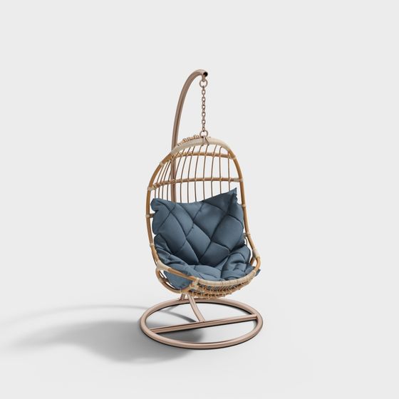 Hanging Rattan Chair 3D Model for Natural Comfort