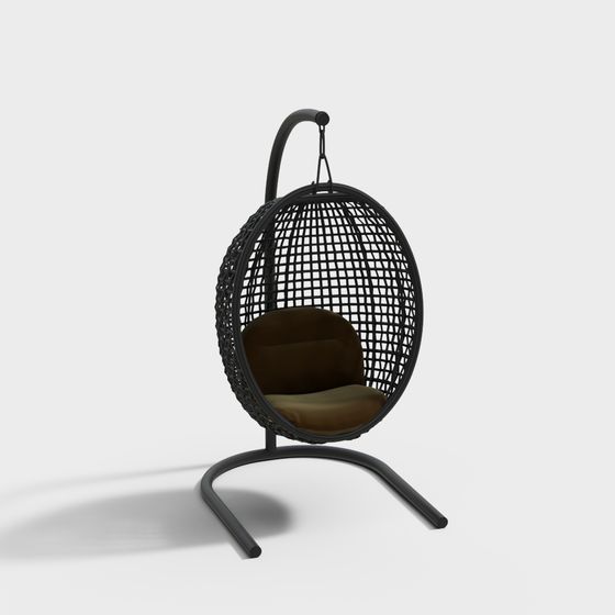 Elegant Hanging Basket Chair 3D model
