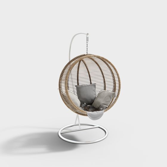 Stylish Hanging Basket Chair 3D model