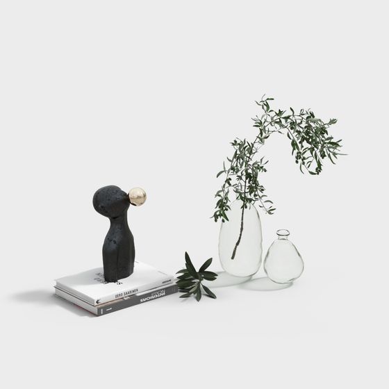 Minimalist Bookshelf Decor 3D model