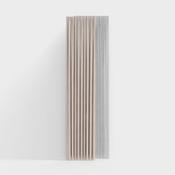 Elegant Wavy Curtain 3D model for Modern Spaces