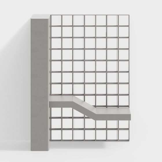 Concrete Stair 3D Model with Low Poly Design